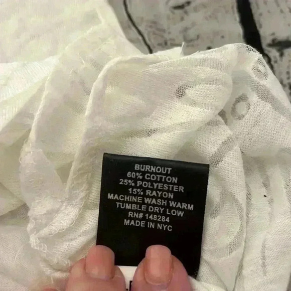 NWT‎ TEREZ WHITE PALM CREWNECK SLEEVLESS BURNOUT TANK COVERUP SIZE M - Picture 4 of 9